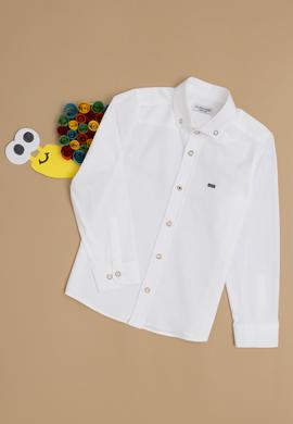Erkek Çocuk Beyaz Uzun Kollu Basic Gömlek - 50283999009