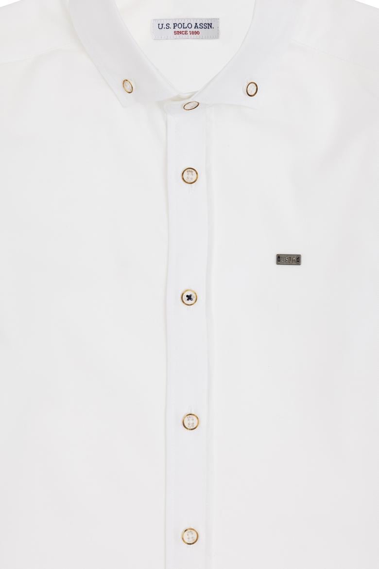 Erkek Çocuk Beyaz Uzun Kollu Basic Gömlek - 50283999009