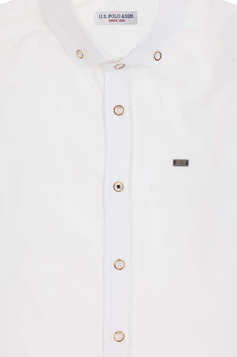 Erkek Çocuk Beyaz Uzun Kollu Basic Gömlek