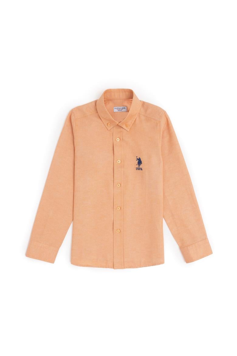 Erkek Çocuk Kiremit Uzun Kollu Basic Gömlek