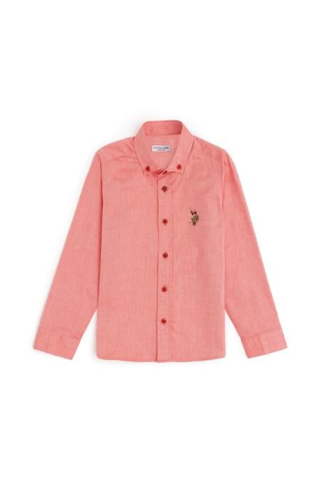 Erkek Çocuk Kırmızı Uzun Kollu Basic Gömlek