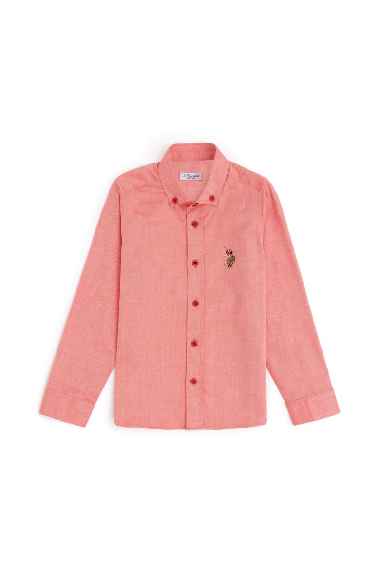 Erkek Çocuk Kırmızı Uzun Kollu Basic Gömlek