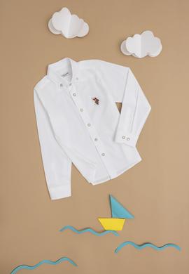 Erkek Çocuk Beyaz Uzun Kollu Basic Gömlek - 50284002141