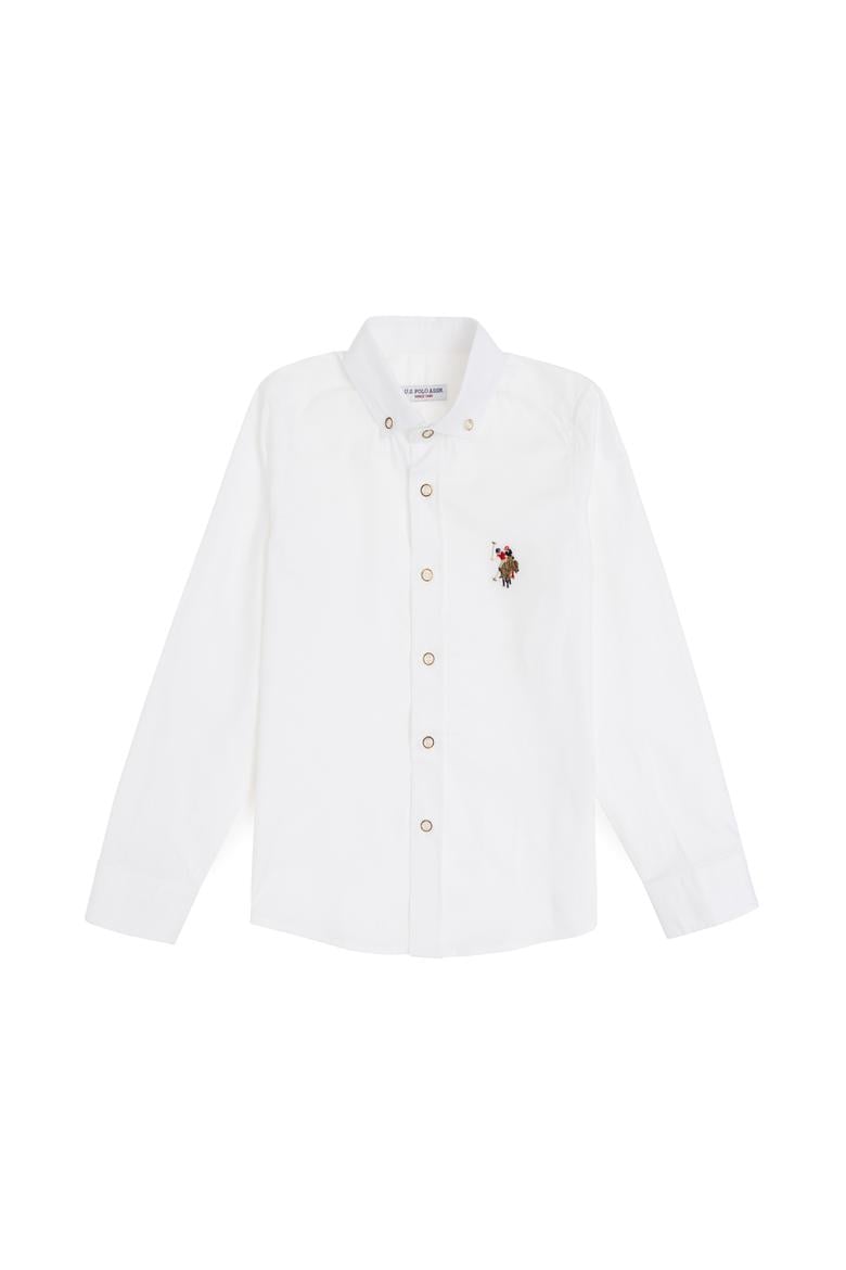 Erkek Çocuk Beyaz Uzun Kollu Basic Gömlek - 50284002141