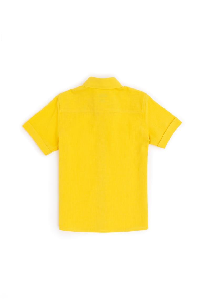 Erkek Çocuk Sarı Kısa Kollu Gömlek - 50284019025