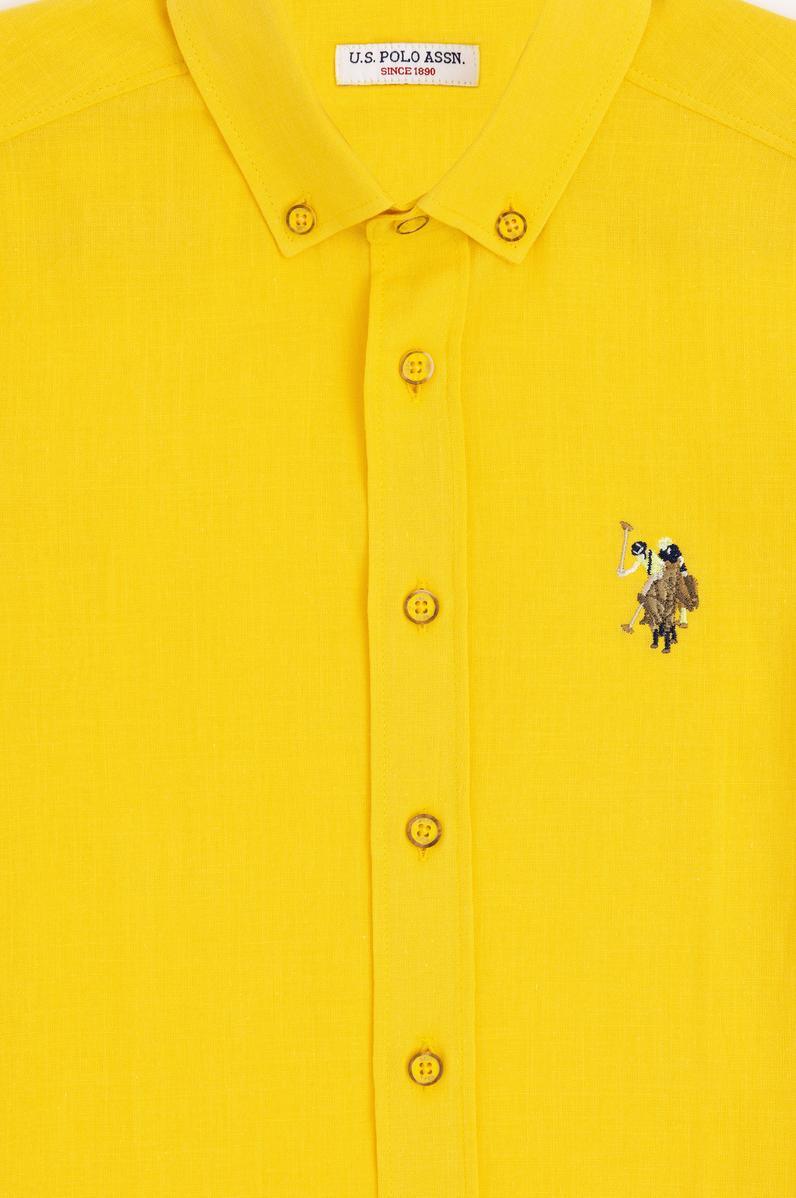 Erkek Çocuk Sarı Kısa Kollu Gömlek