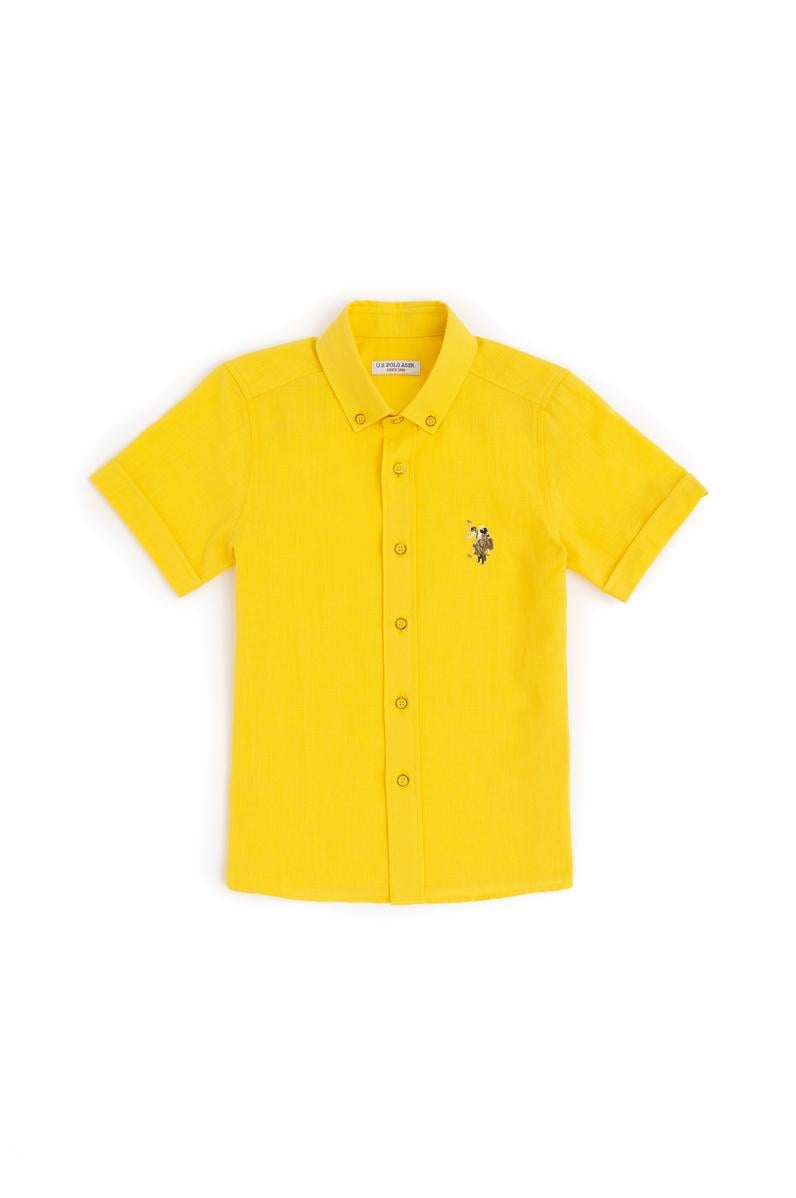 Erkek Çocuk Sarı Kısa Kollu Gömlek