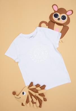 Erkek Çocuk Beyaz Bisiklet Yaka Tişört - 50281684001