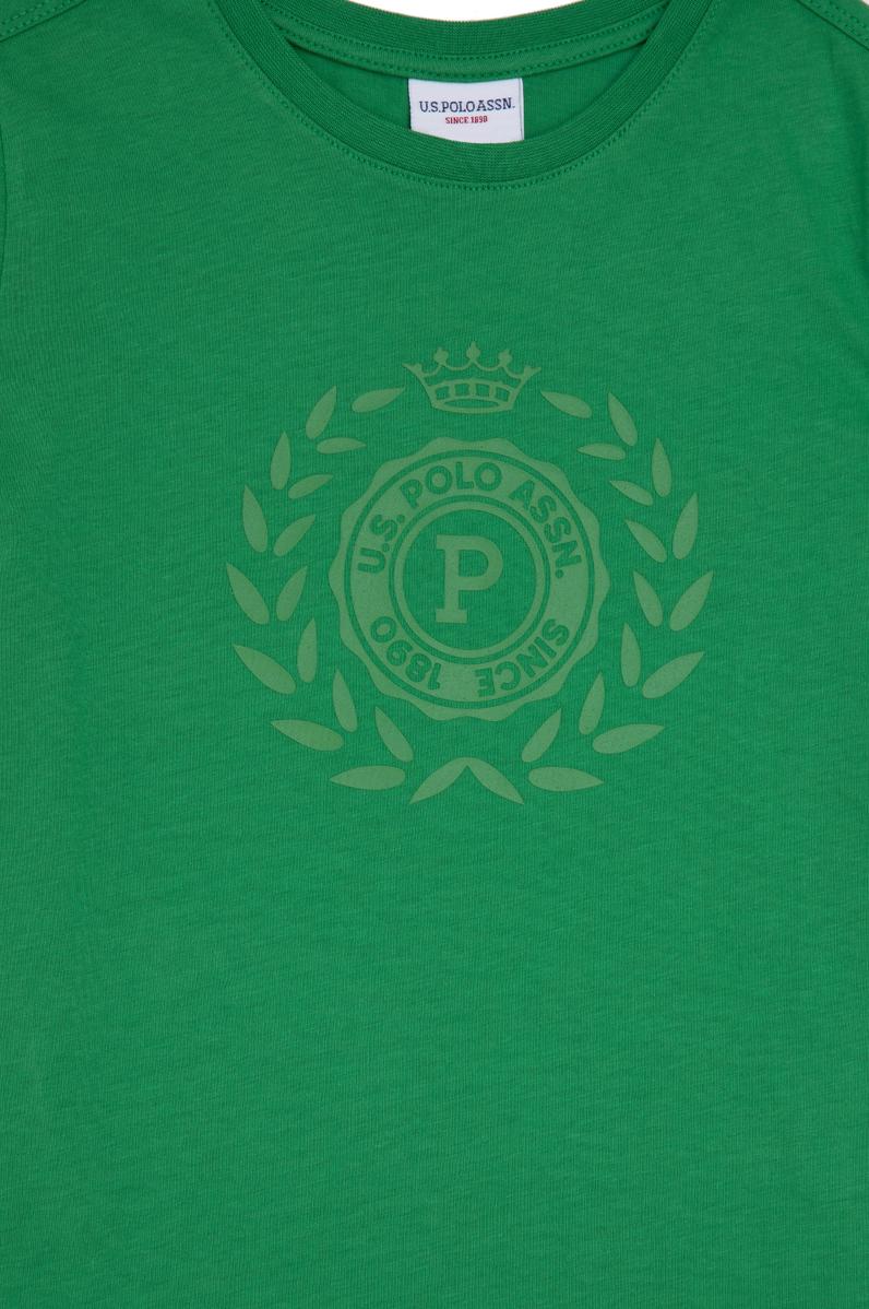 Erkek Çocuk Yeşil Bisiklet Yaka Tişört