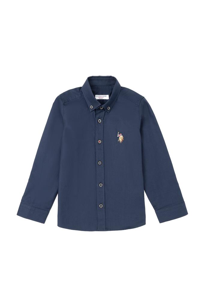Erkek Çocuk Lacivert Uzun Kollu Basic Gömlek