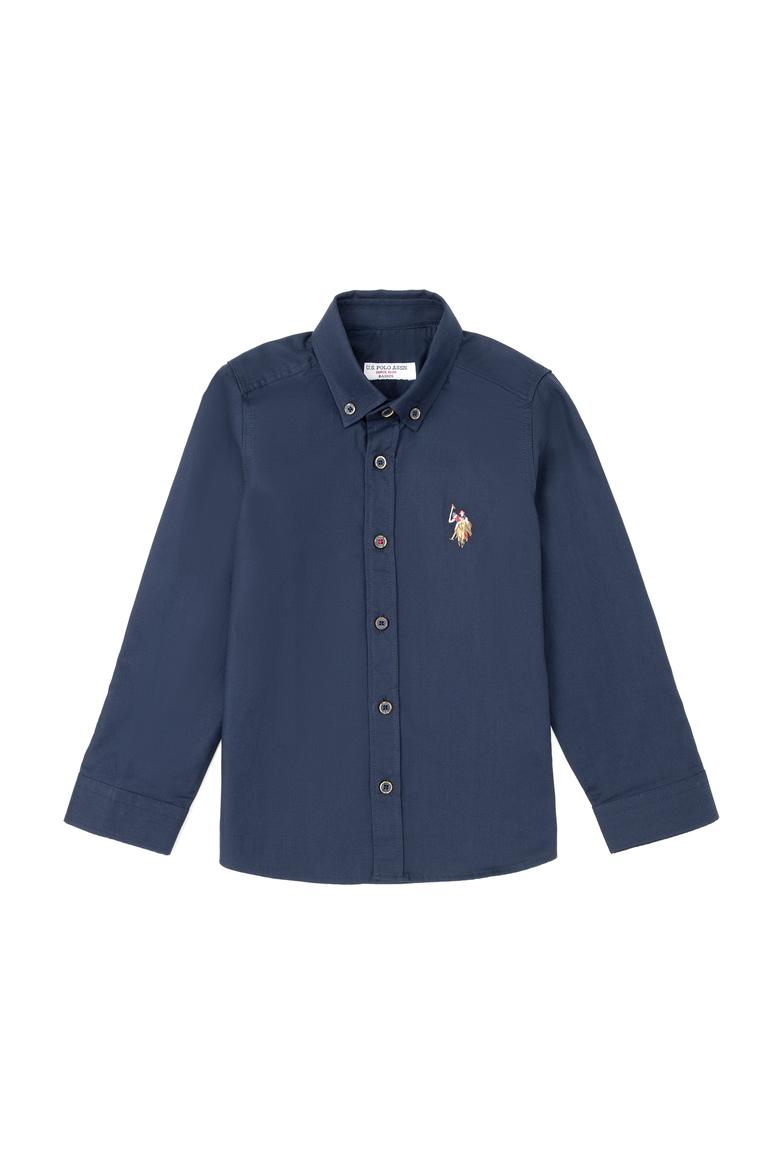 Erkek Çocuk Lacivert Uzun Kollu Basic Gömlek