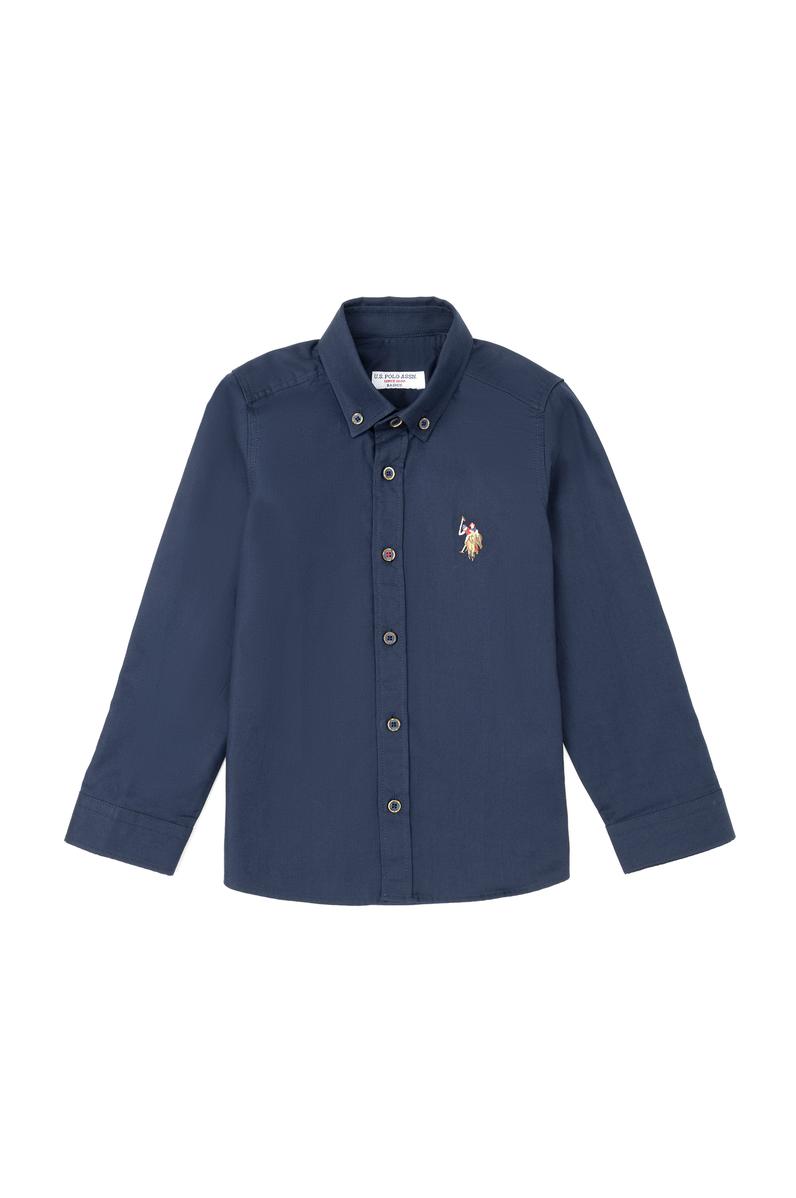 Erkek Çocuk Lacivert Uzun Kollu Basic Gömlek