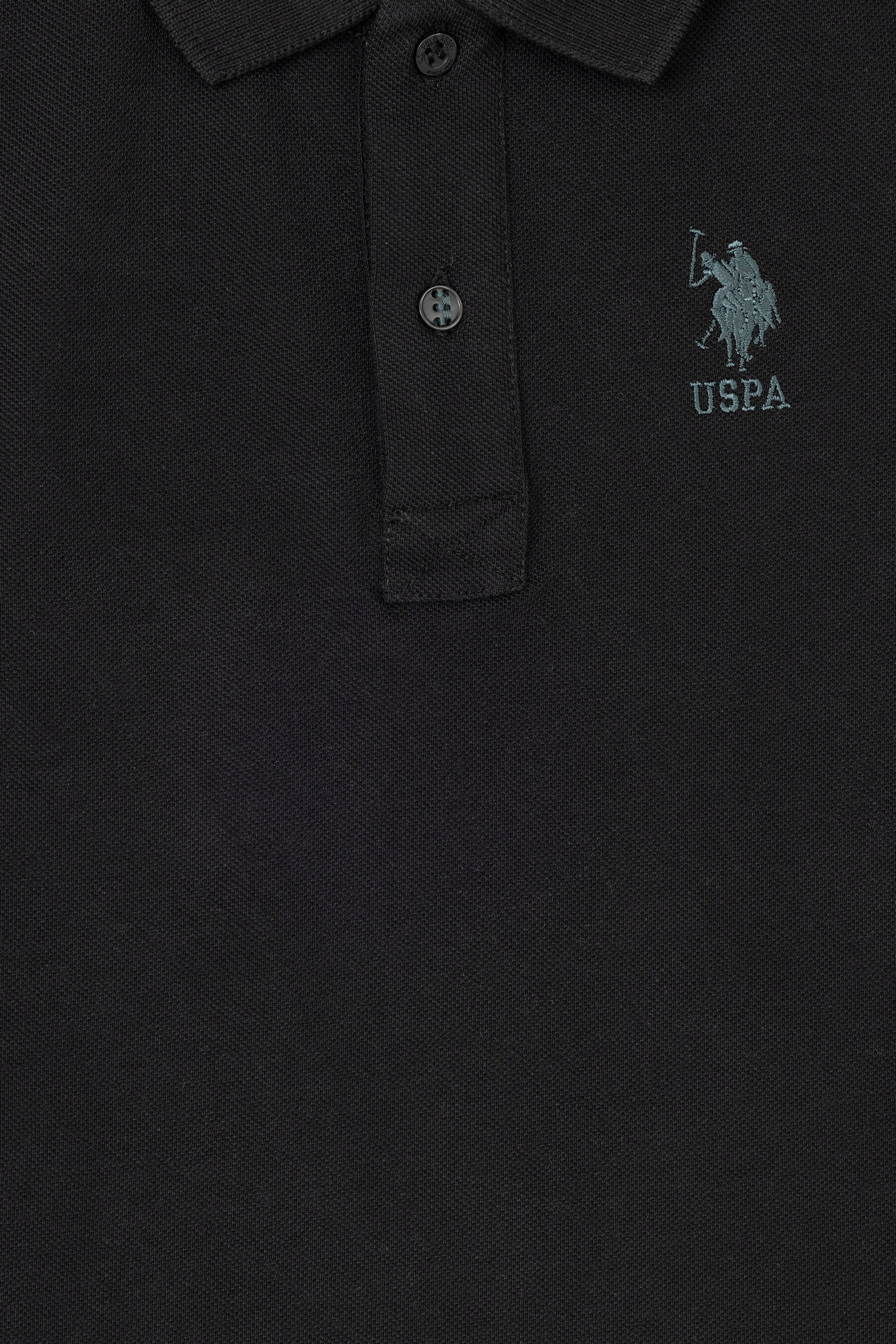 Erkek Çocuk Siyah Basic Polo Yaka Tişört - Image 3