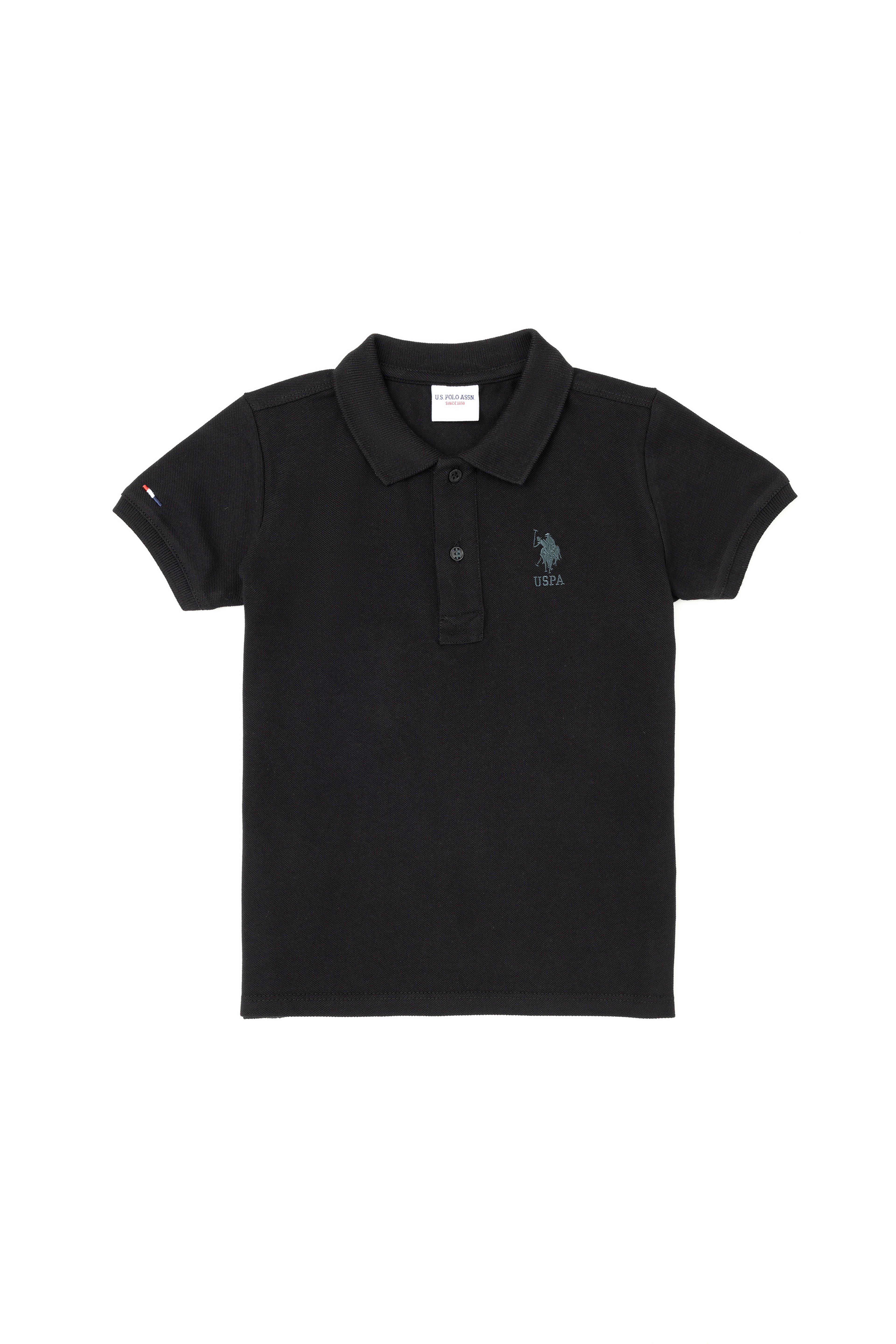 Erkek Çocuk Siyah Basic Polo Yaka Tişört - Image 1