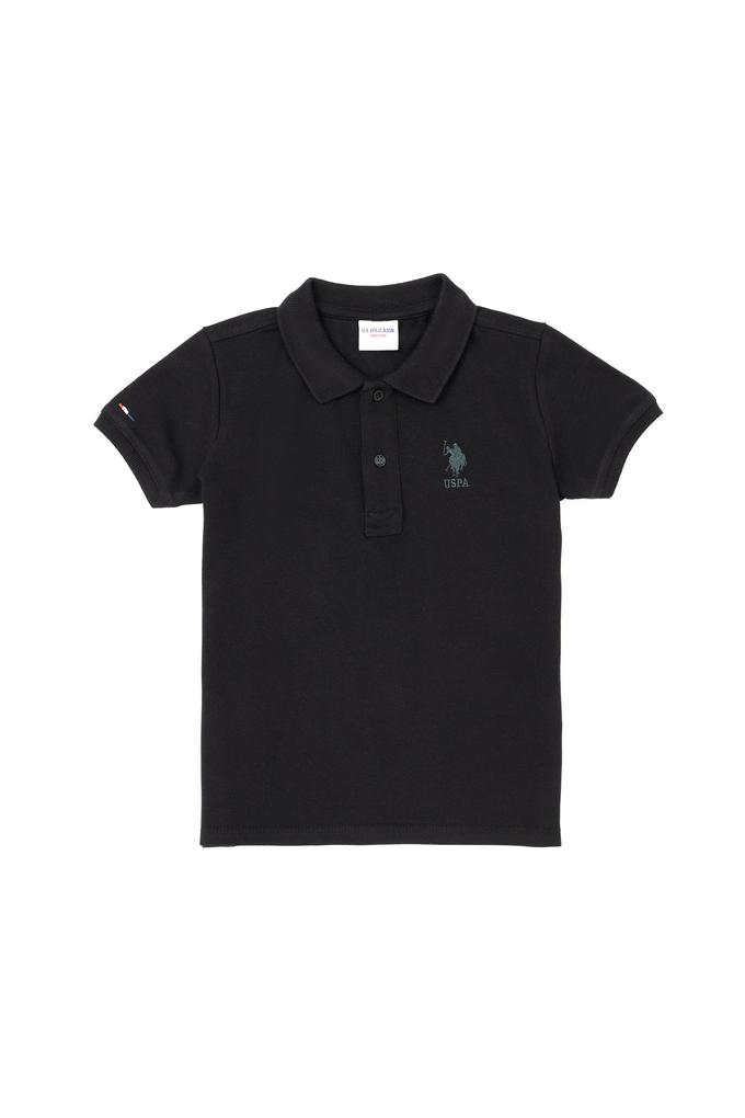 Erkek Çocuk Siyah Basic Polo Yaka Tişört