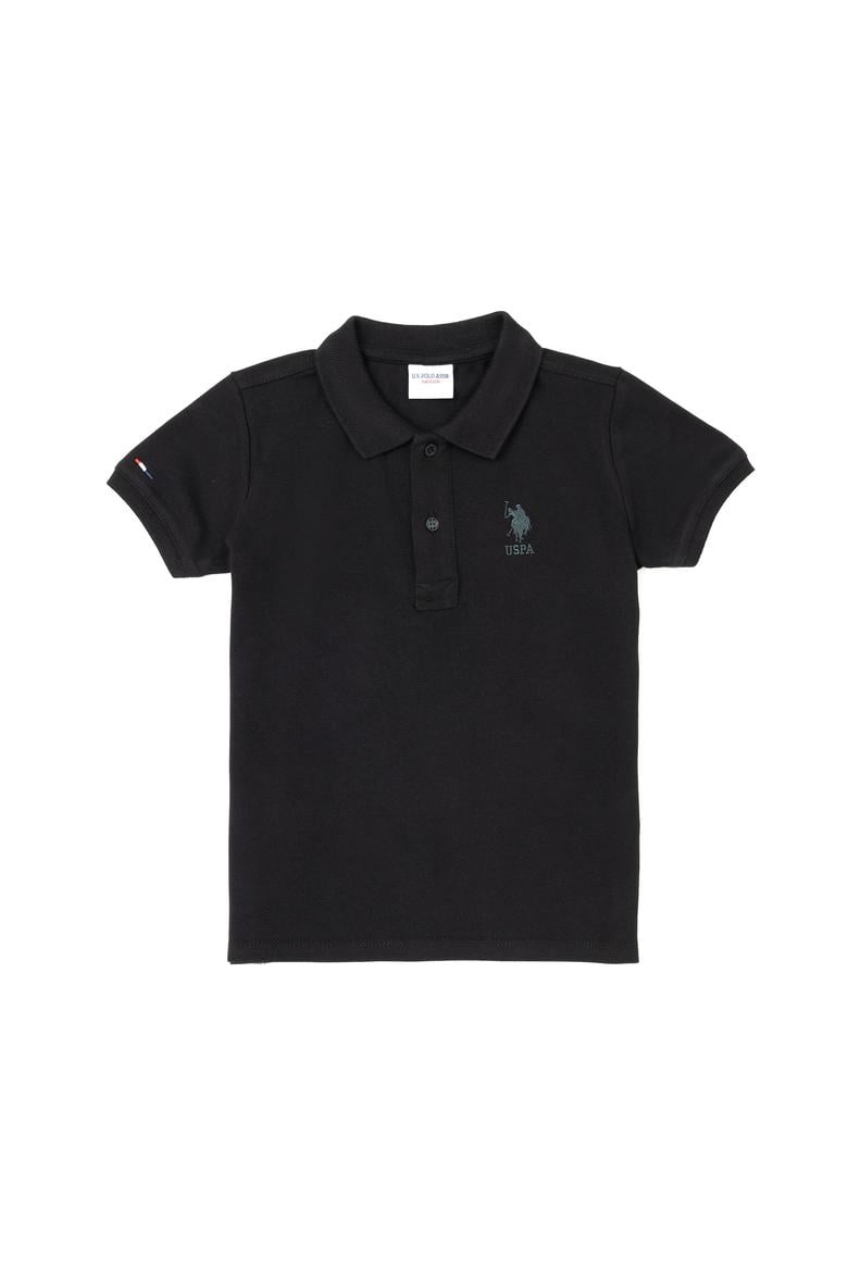 Erkek Çocuk Siyah Basic Polo Yaka Tişört