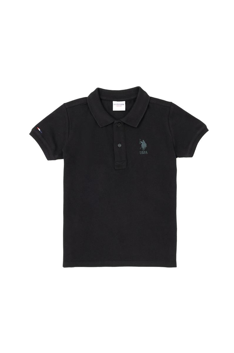 Erkek Çocuk Siyah Basic Polo Yaka Tişört