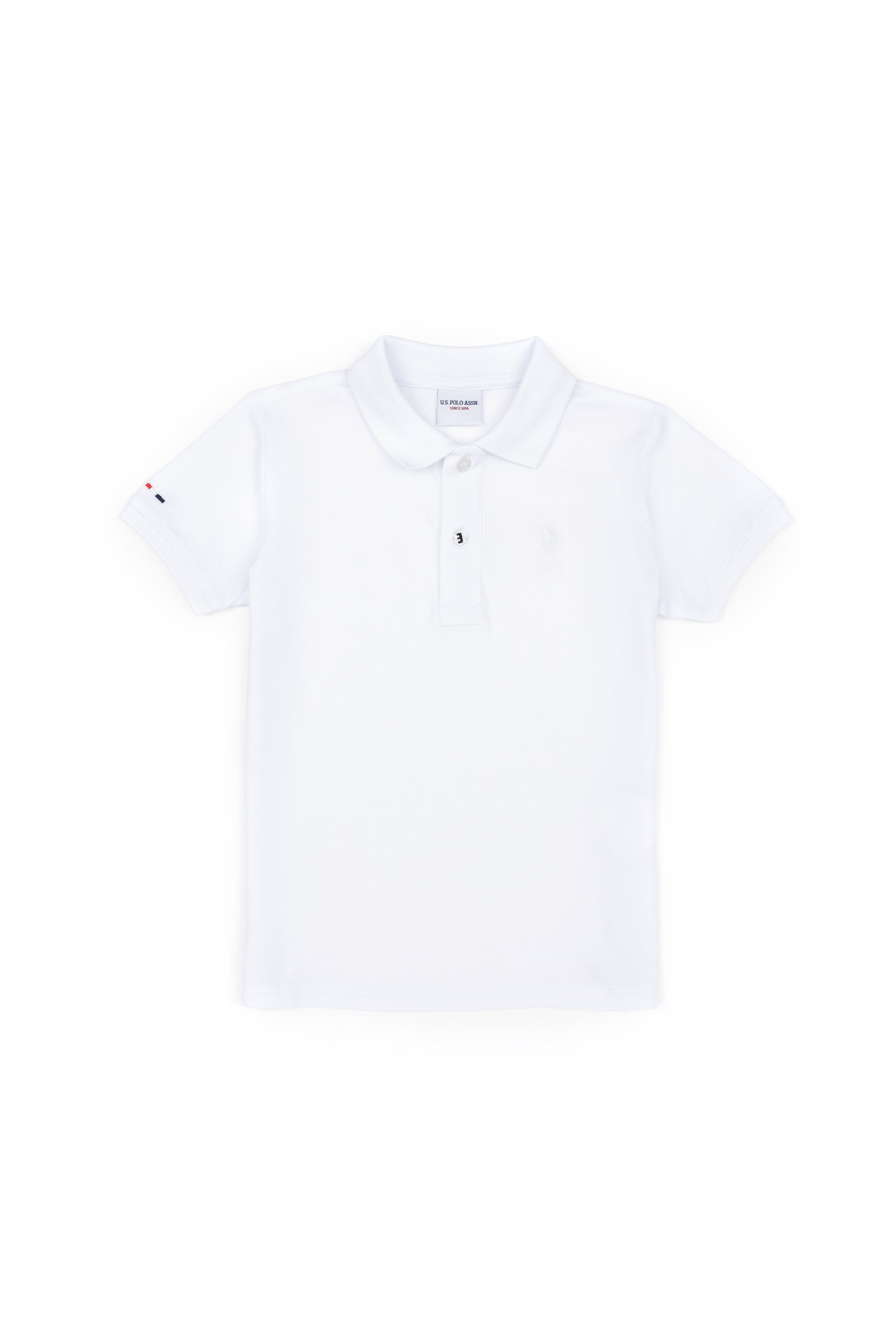 Erkek Çocuk Beyaz Basic Polo Yaka Tişört