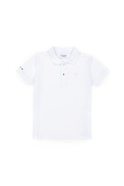Erkek Çocuk Beyaz Basic Polo Yaka Tişört