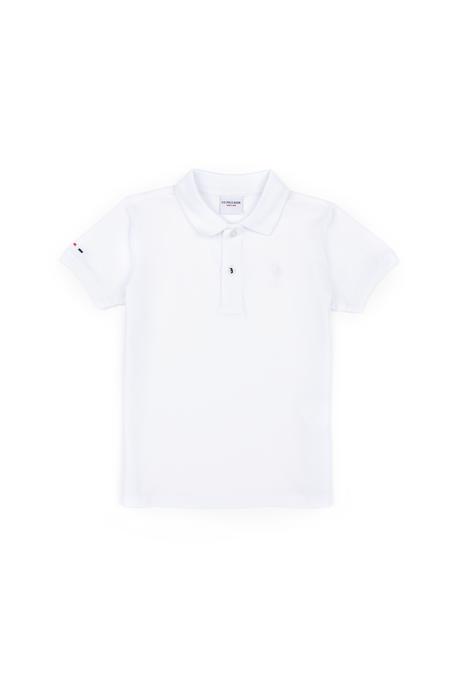 Erkek Çocuk Beyaz Basic Polo Yaka Tişört