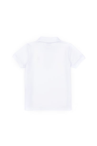 Erkek Çocuk Beyaz Basic Polo Yaka Tişört