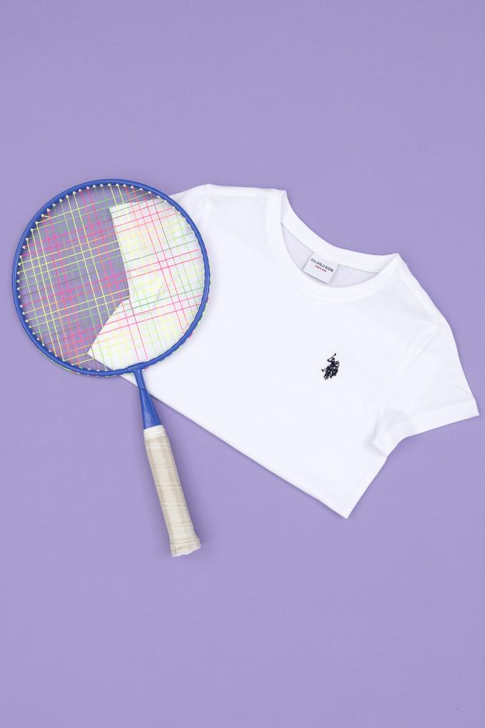 Erkek Çocuk Beyaz Basic Bisiklet Yaka Tişört