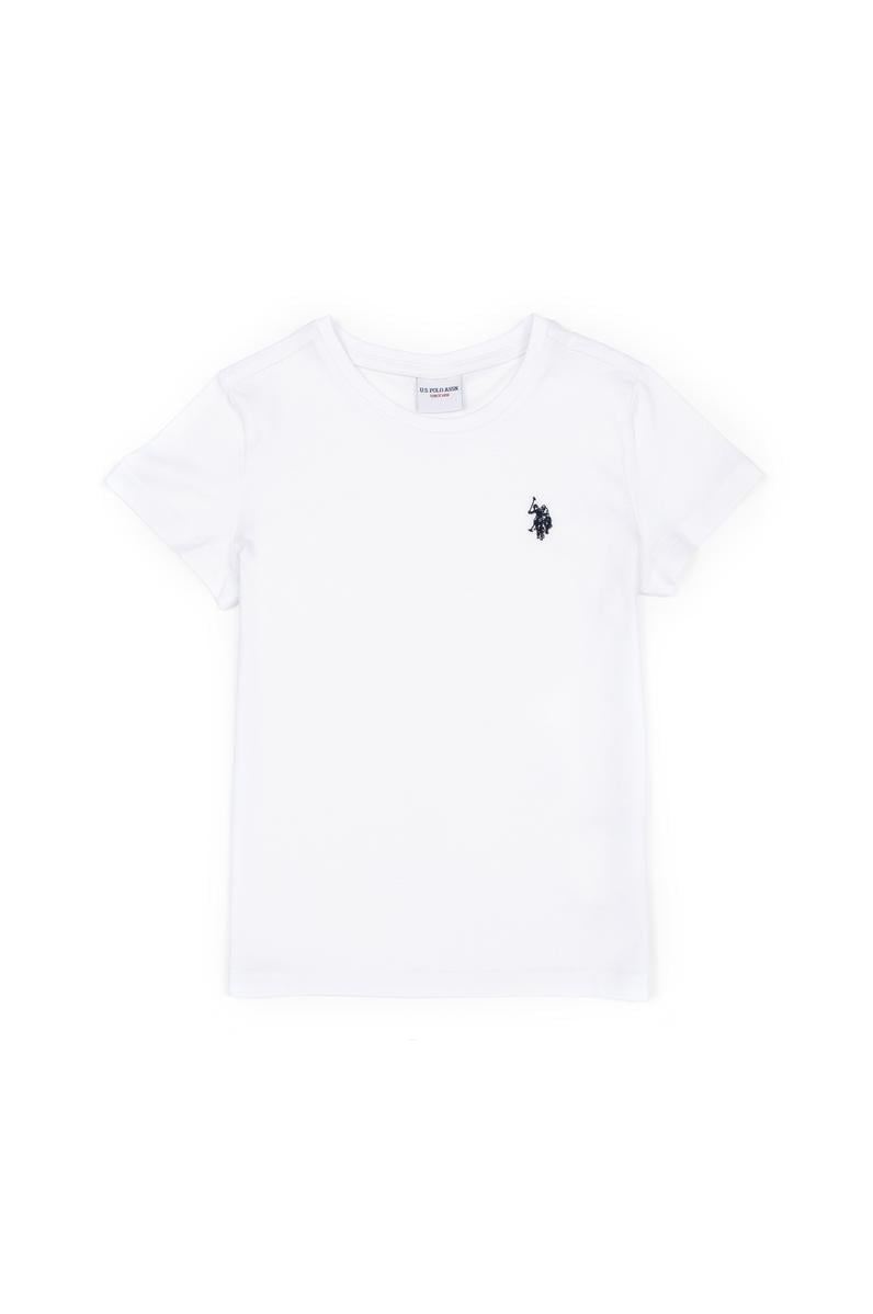 Erkek Çocuk Beyaz Basic Bisiklet Yaka Tişört