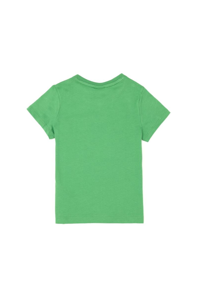 Erkek Çocuk Yeşil Basic Bisiklet Yaka Tişört