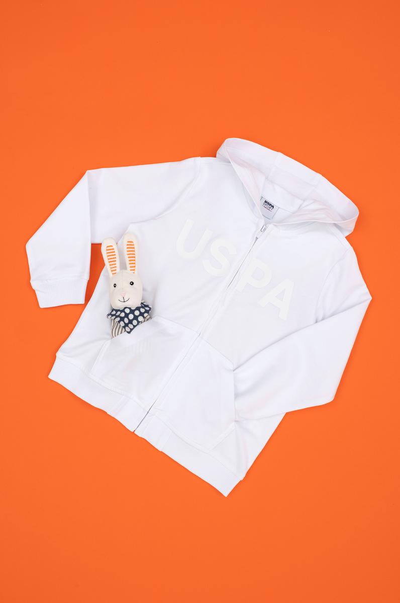 Erkek Çocuk Beyaz Basic Sweatshirt