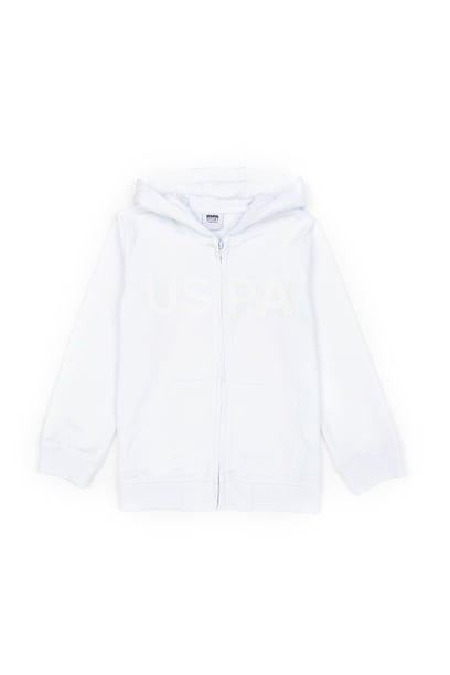 Erkek Çocuk Beyaz Basic Sweatshirt