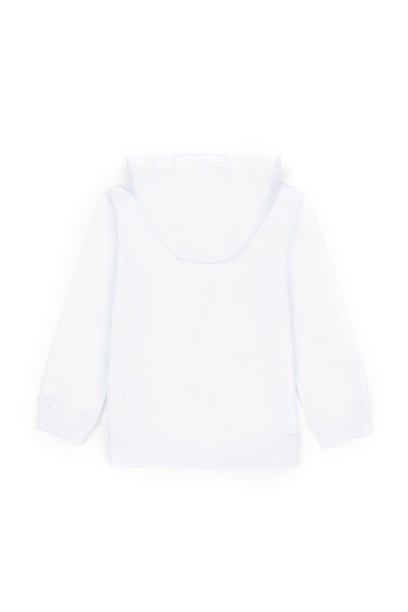 Erkek Çocuk Beyaz Basic Sweatshirt