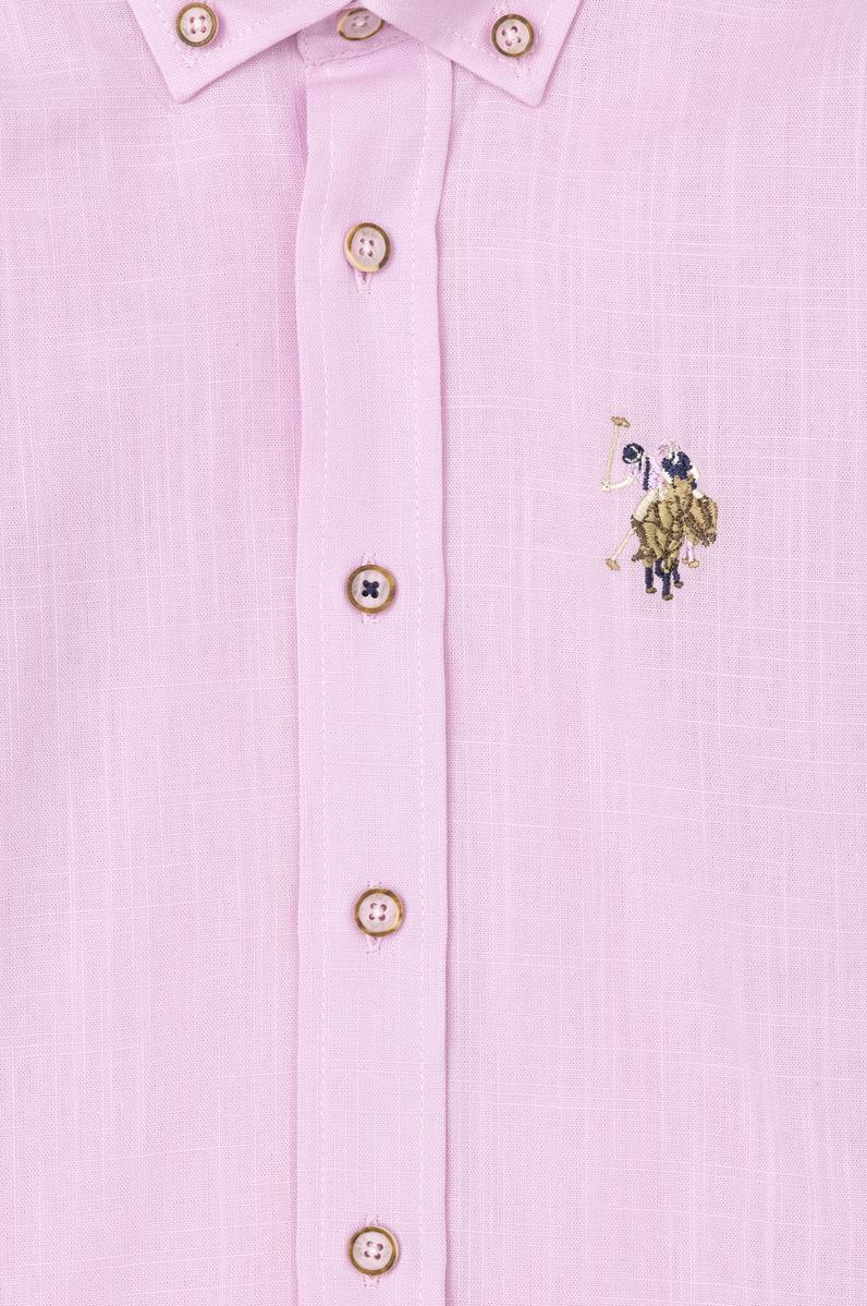 Erkek Çocuk Pembe Uzun Kollu Basic Gömlek