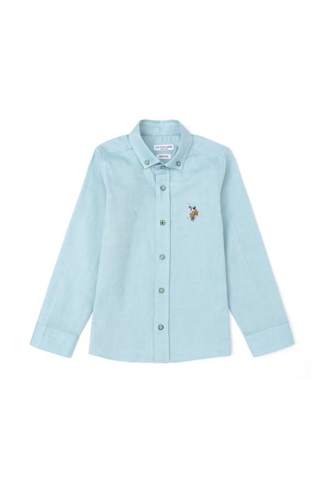 Erkek Çocuk Mint Uzun Kollu Basic Gömlek