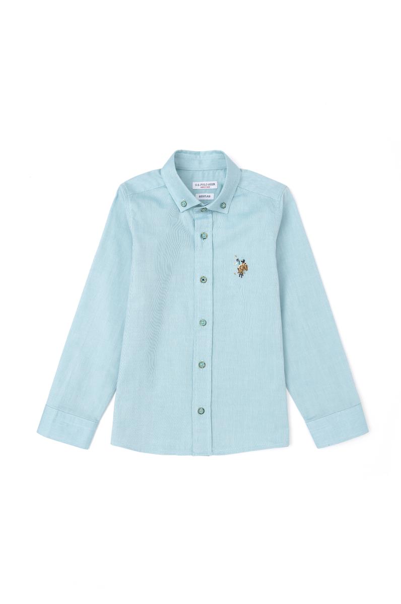 Erkek Çocuk Mint Uzun Kollu Basic Gömlek