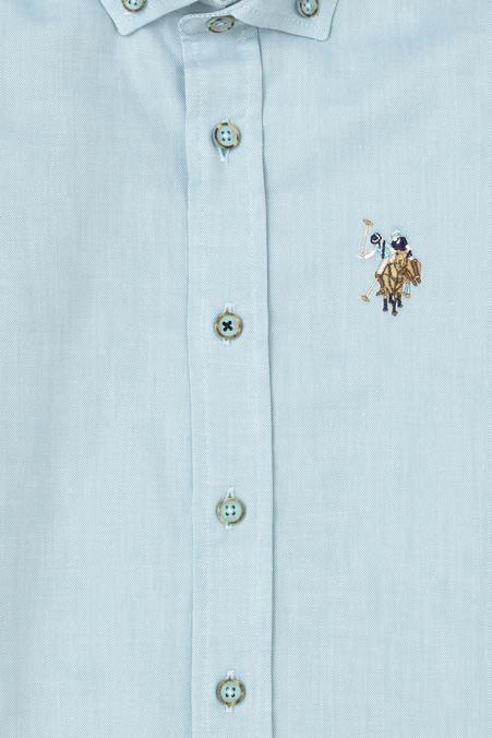 Erkek Çocuk Mint Uzun Kollu Basic Gömlek