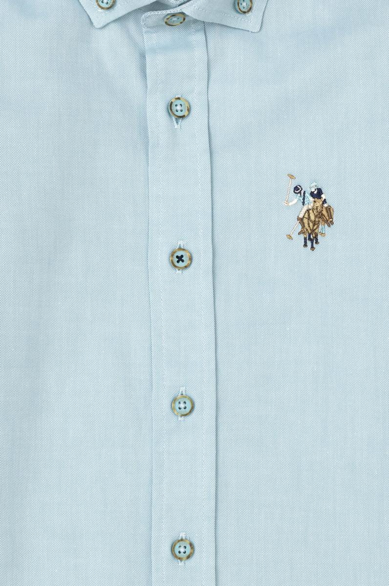 Erkek Çocuk Mint Uzun Kollu Basic Gömlek