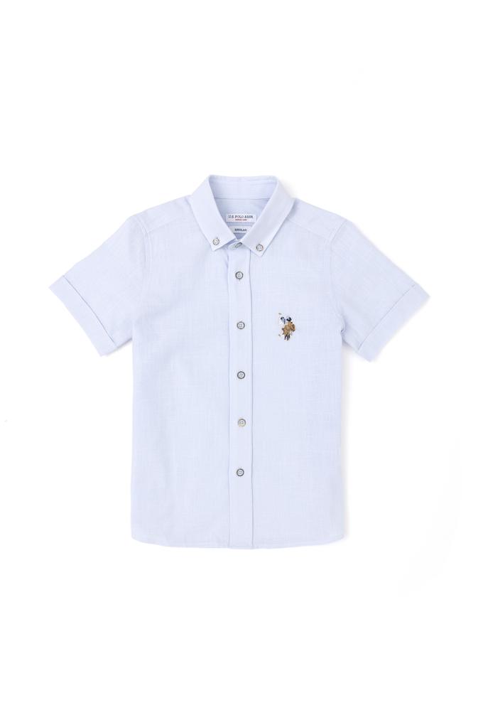 Erkek Çocuk Açık Mavi Kısa Kollu Gömlek