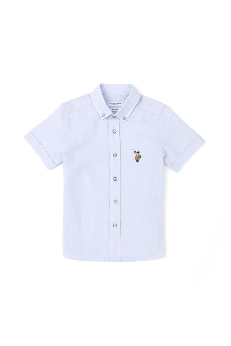 Erkek Çocuk Açık Mavi Kısa Kollu Gömlek