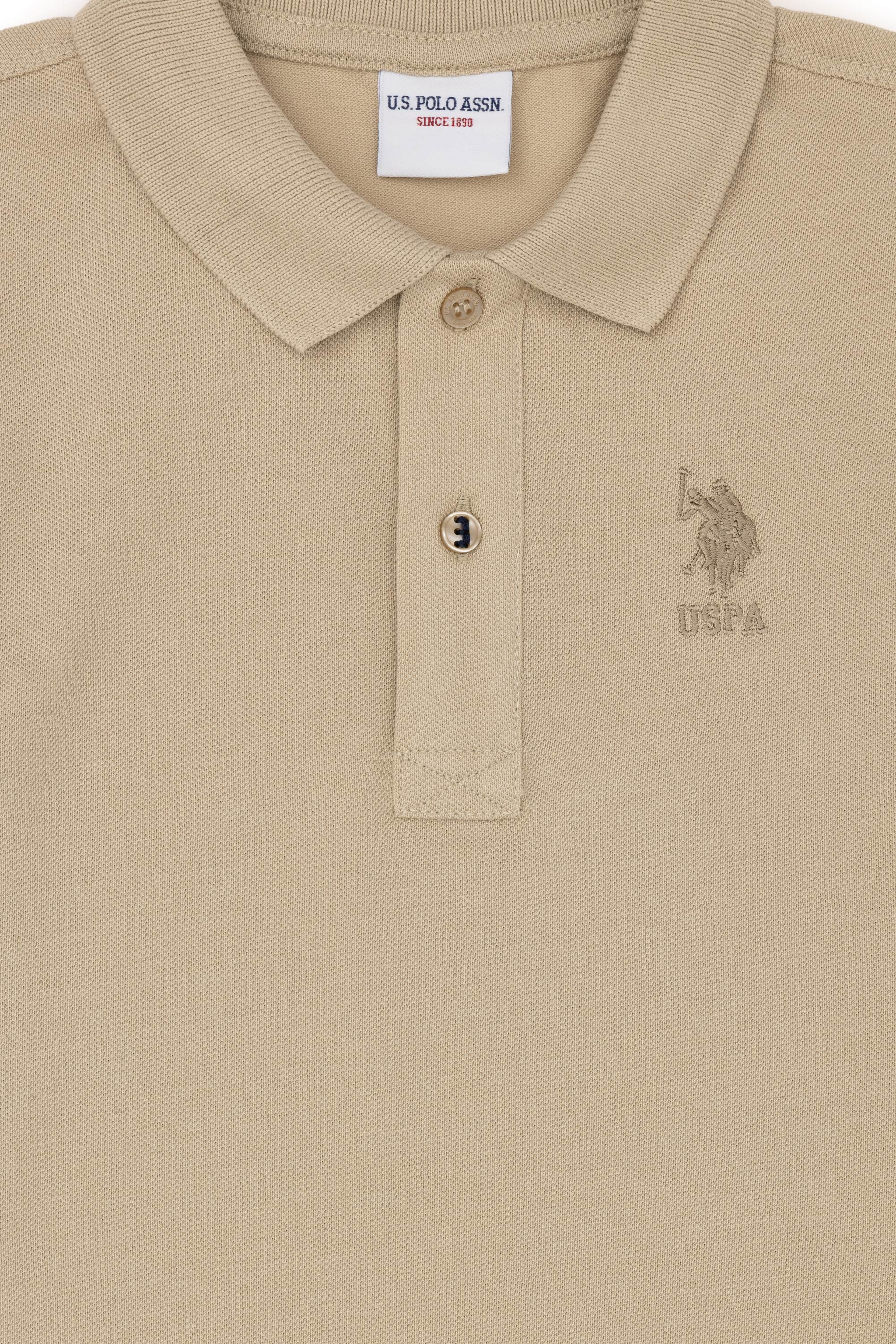 Erkek Çocuk Açık Haki Basic Polo Yaka Tişört - Image 4