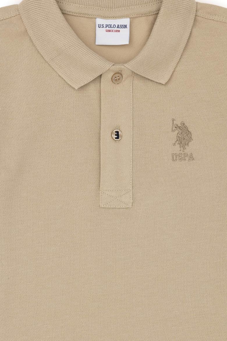 Erkek Çocuk Açık Haki Basic Polo Yaka Tişört - 50279572265