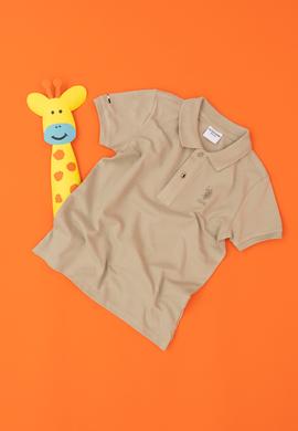 Erkek Çocuk Açık Haki Basic Polo Yaka Tişört - 50279572265