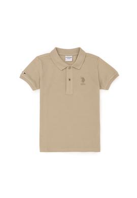 Erkek Çocuk Açık Haki Basic Polo Yaka Tişört - 50279572265