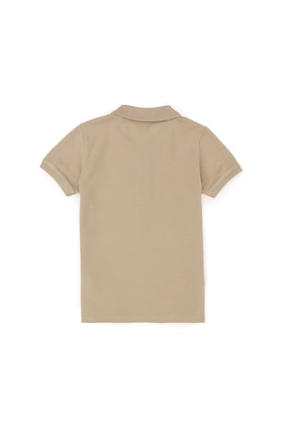 Erkek Çocuk Açık Haki Basic Polo Yaka Tişört