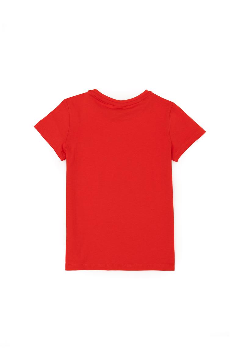 Erkek Çocuk Kırmızı Basic Bisiklet Yaka Tişört - 50279612047