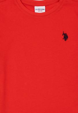 Erkek Çocuk Kırmızı Basic Bisiklet Yaka Tişört - 50279612047