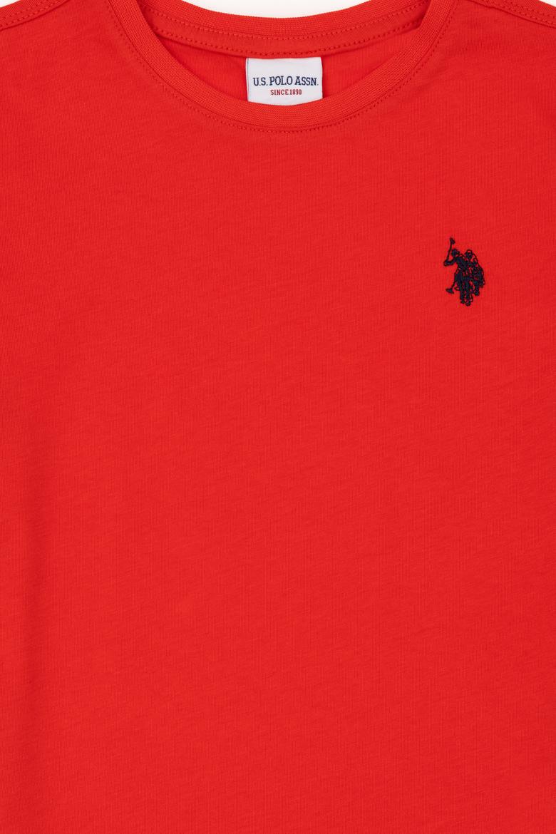 Erkek Çocuk Kırmızı Basic Bisiklet Yaka Tişört - 50279612047