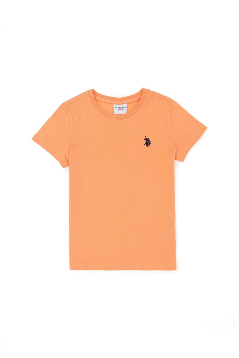 Erkek Çocuk Somon Basic Bisiklet Yaka Tişört