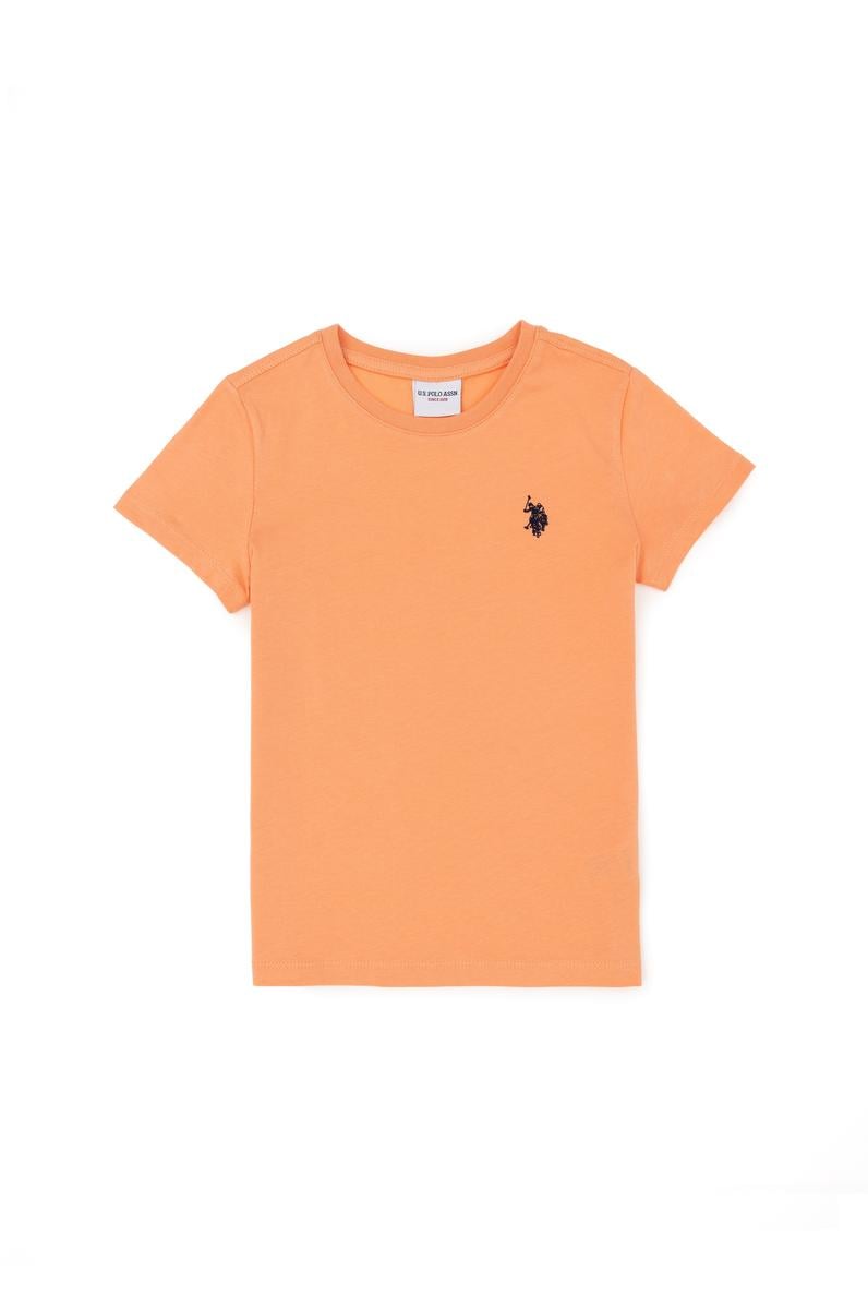 Erkek Çocuk Somon Basic Bisiklet Yaka Tişört