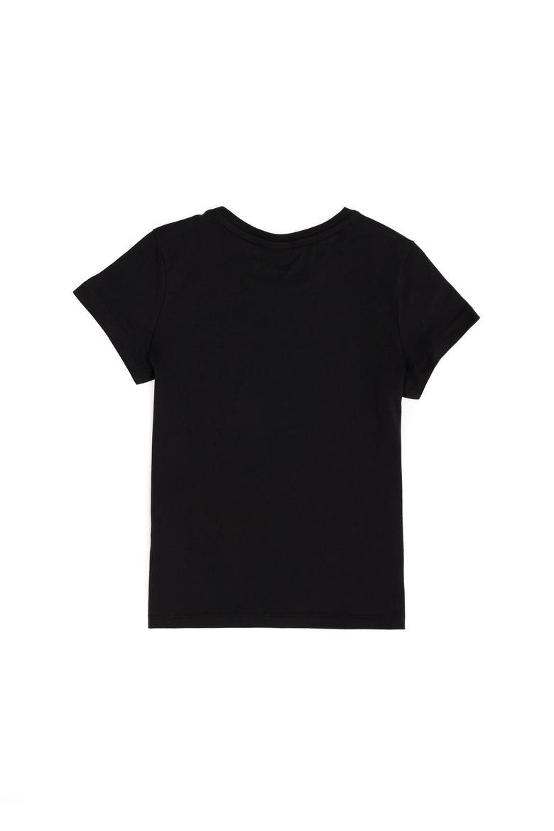 Erkek Çocuk Siyah Basic Bisiklet Yaka Tişört - 50279612175