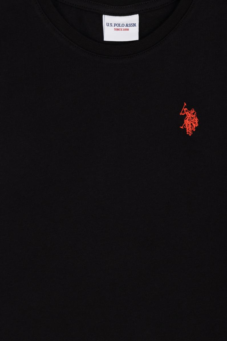 Erkek Çocuk Siyah Basic Bisiklet Yaka Tişört